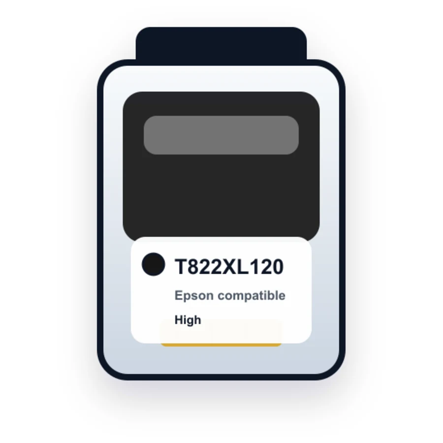 Epson T822XL120 Black compatible ink
