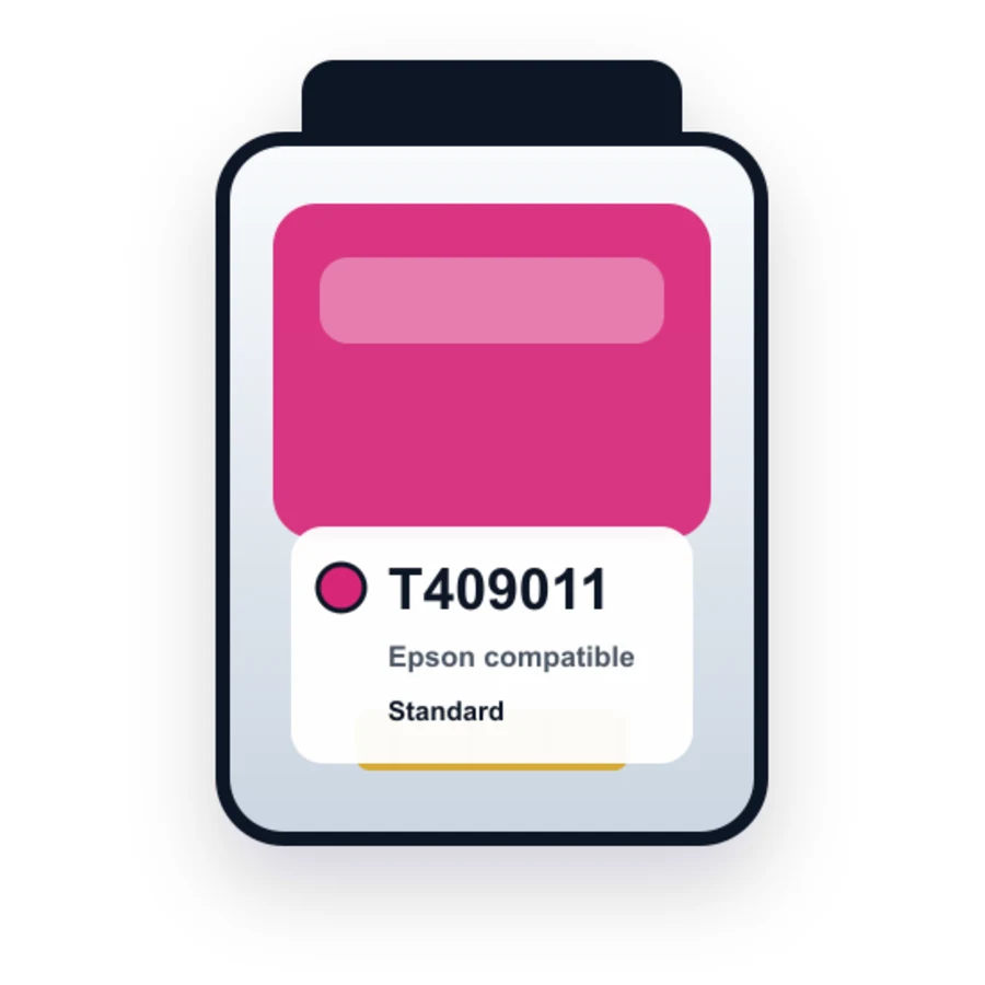 Magenta InkJet Cartridge for Stylus Pro 9000 Printer - replaces Epson T409011 compatible ink