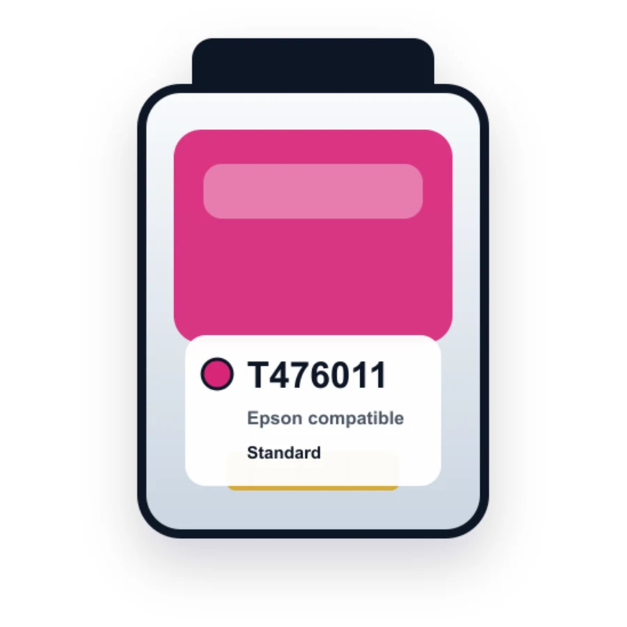 Magenta Inkjet Cartridge for Epson Stylus Pro 9500 Printer - replaces Epson T476011 compatible ink