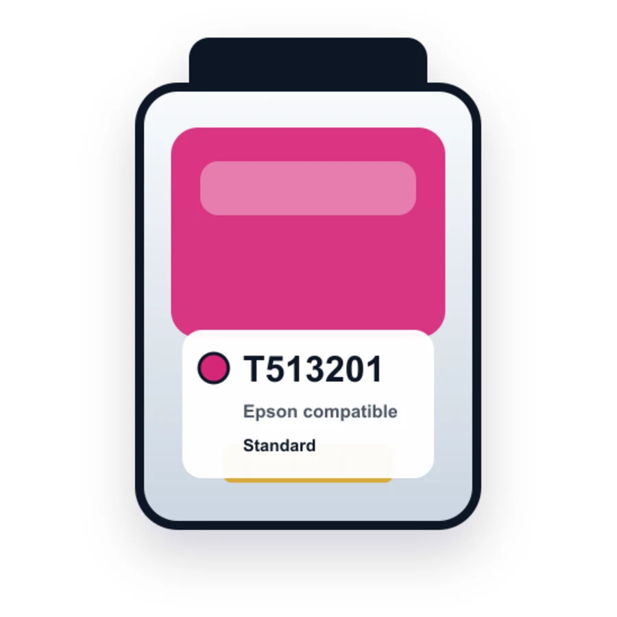Pigment Magenta Cartridge for Epson Stylus Pro 10000/10600 Printers - replaces Epson T513201 compatible ink