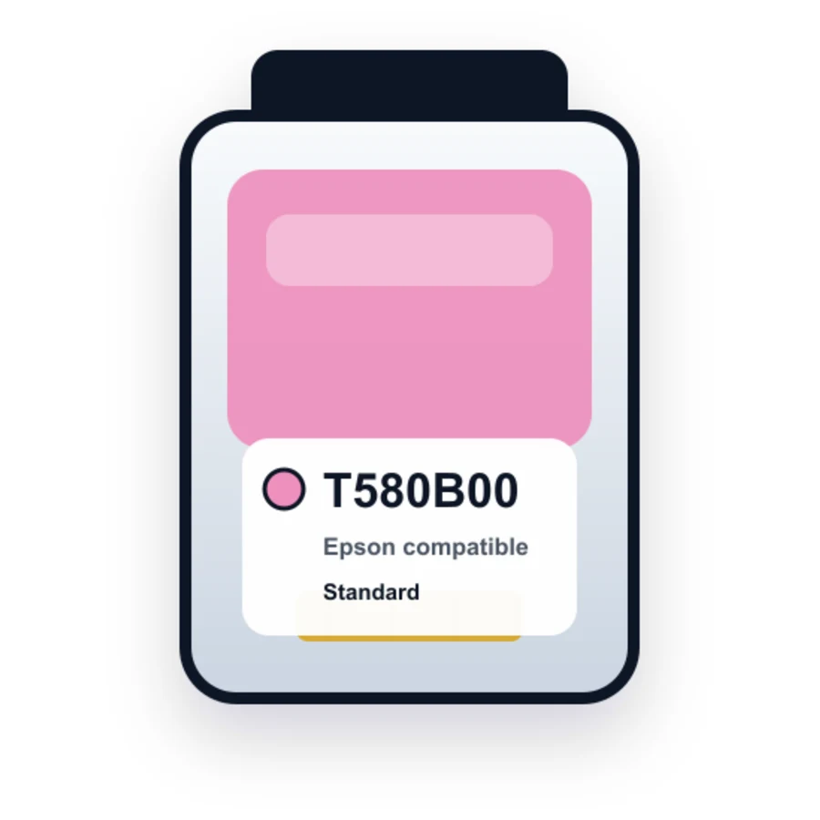 Remanufactured Epson T580B Light Vivid Magenta Ink Cartridge - T580B00 compatible ink