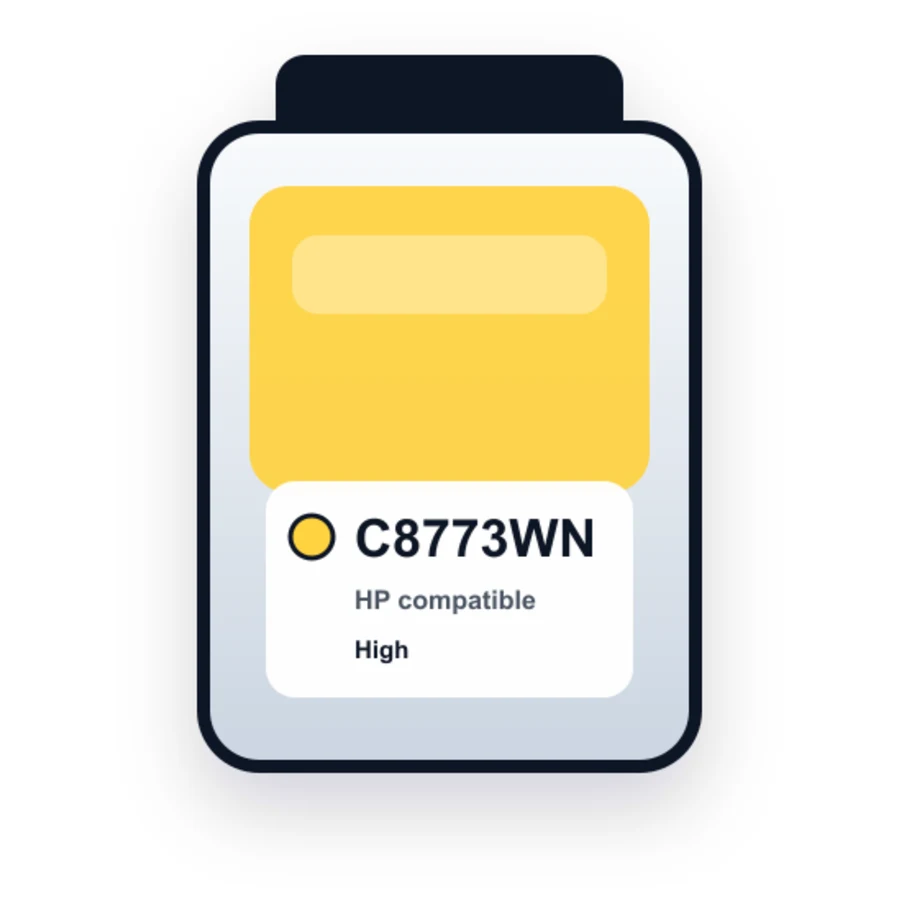 HP C8773WN Yellow compatible ink