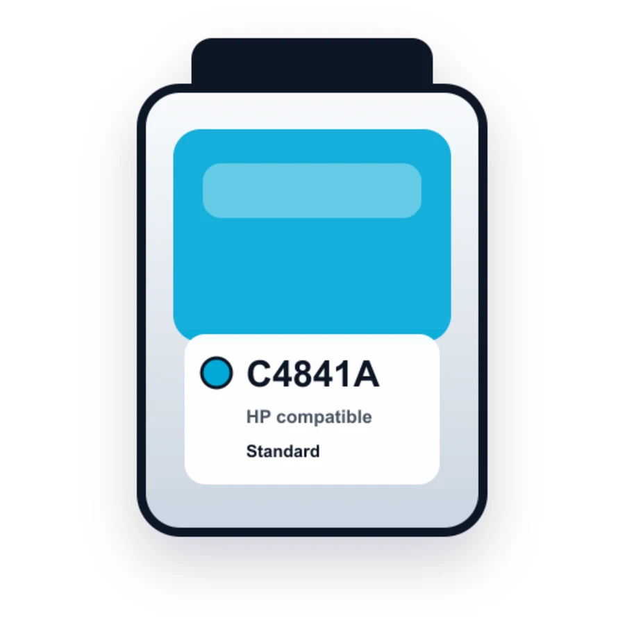 HP C4841A Cyan compatible ink