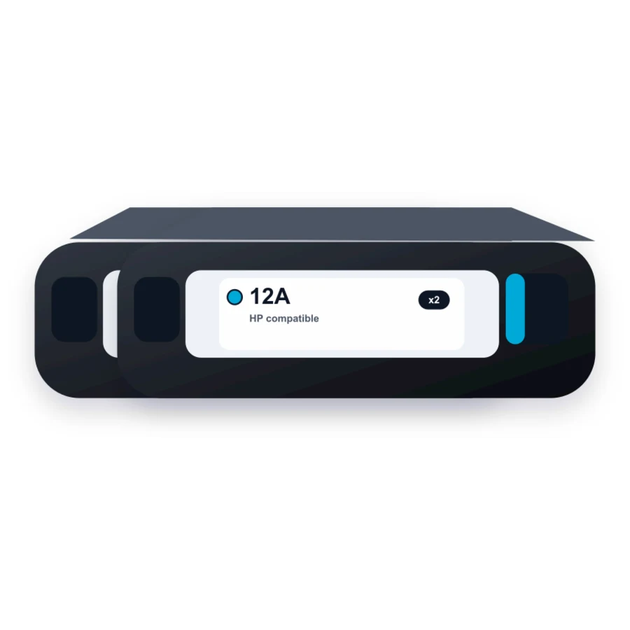 Replacement HP 12A Printer Toner Cartridges - Q2612A Black - 2-Pack compatible toner
