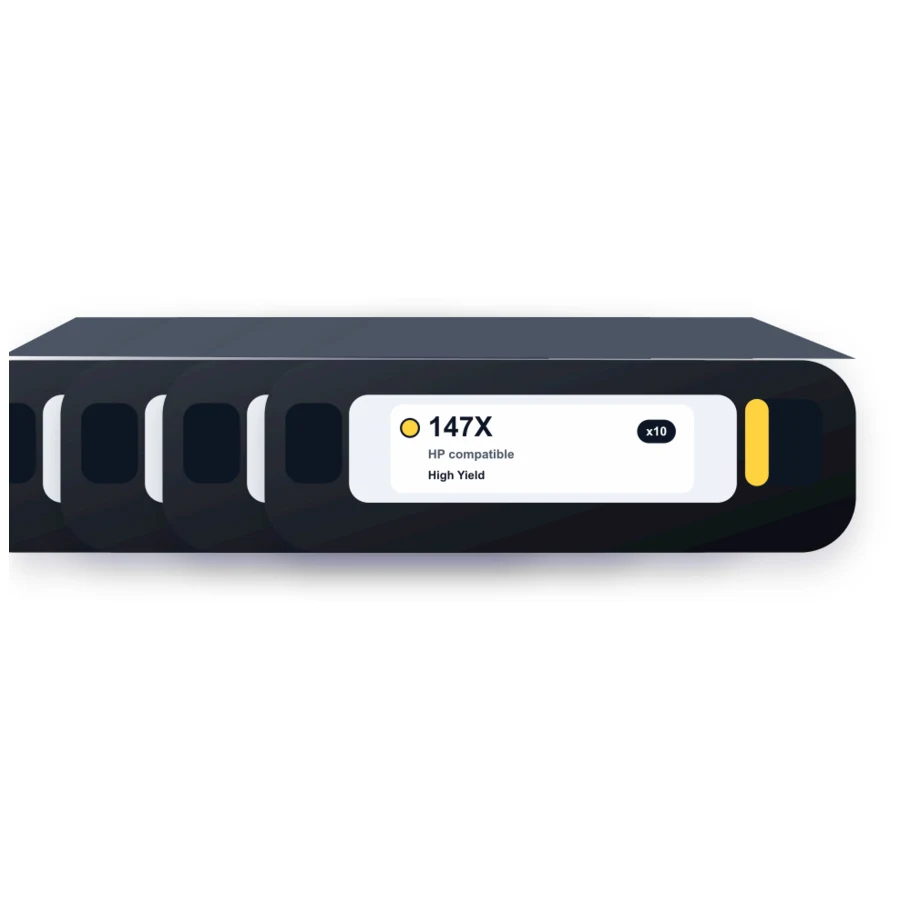 Replacement HP Printer 147X Toner Cartridges 10-Pack - W1470X Black - High Yield compatible toner