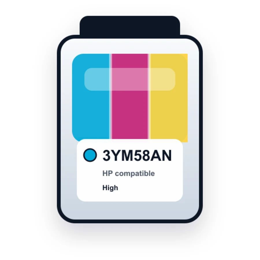 HP 3YM58AN Color compatible ink