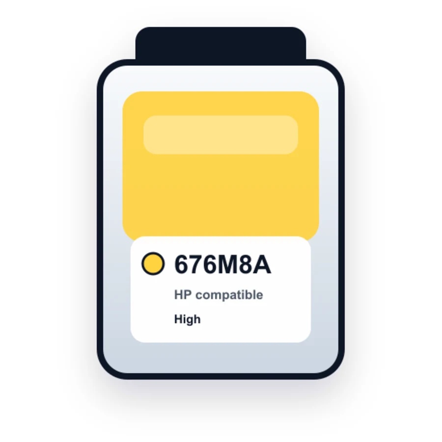 HP 676M8A Yellow compatible ink