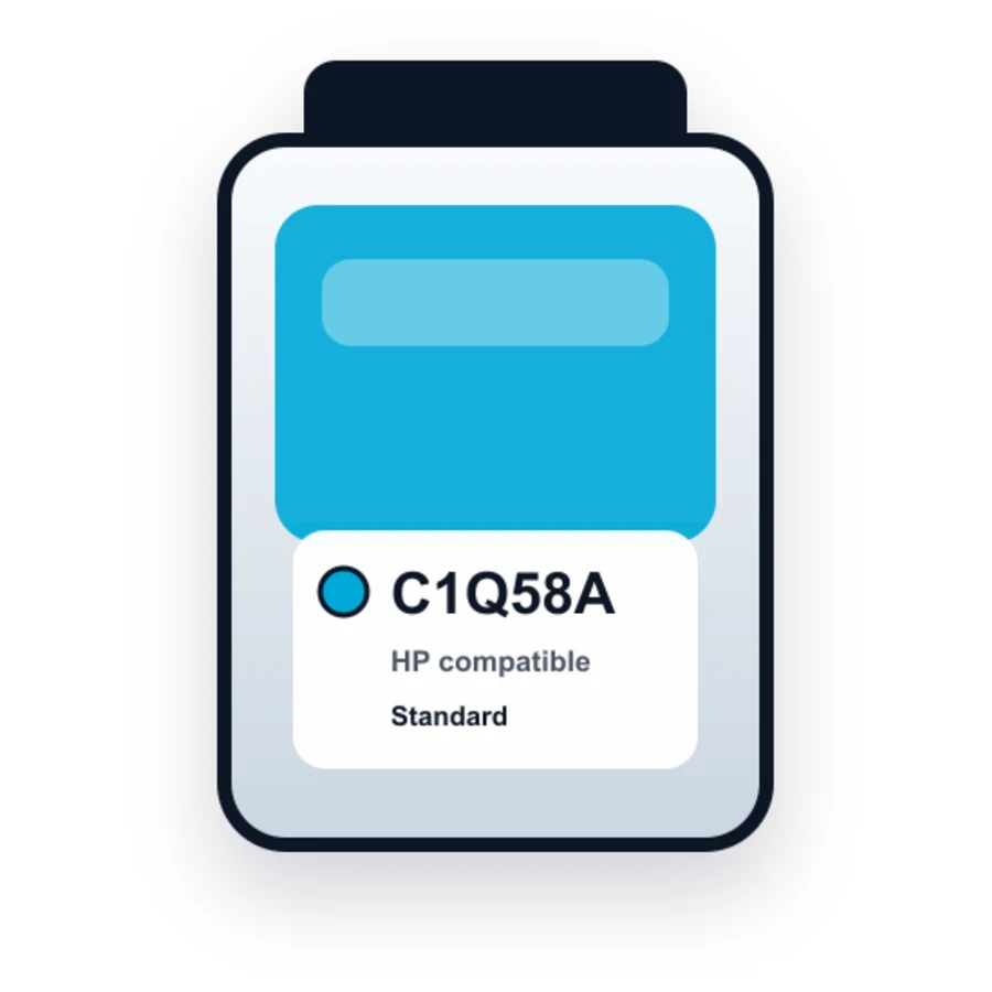 HP C1Q58A Cyan compatible ink