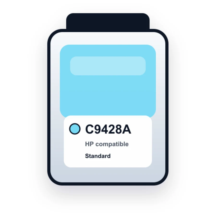 HP C9428A Light Cyan compatible ink