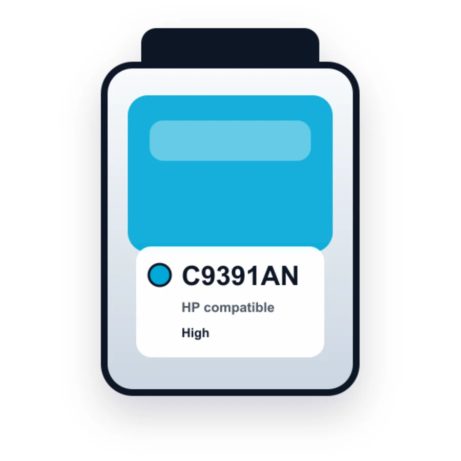 HP C9391AN Cyan compatible ink