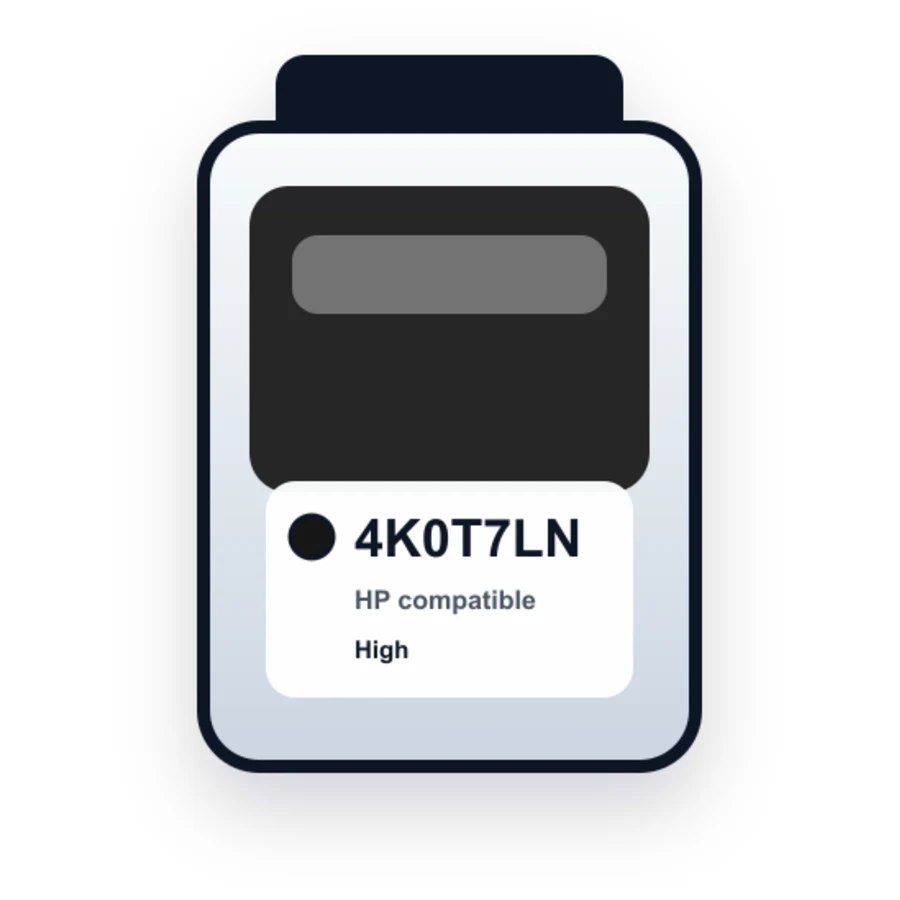 HP 4K0T7LN Black compatible ink
