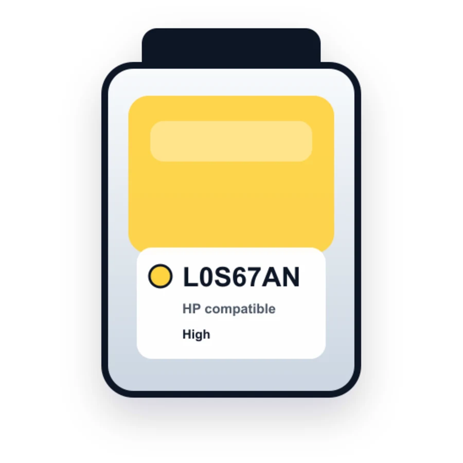 HP L0S67AN Yellow compatible ink