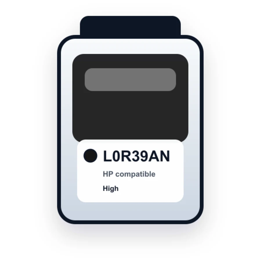 Replacement HP 956XL Ink Cartridge - L0R39AN Black - High Yield compatible ink