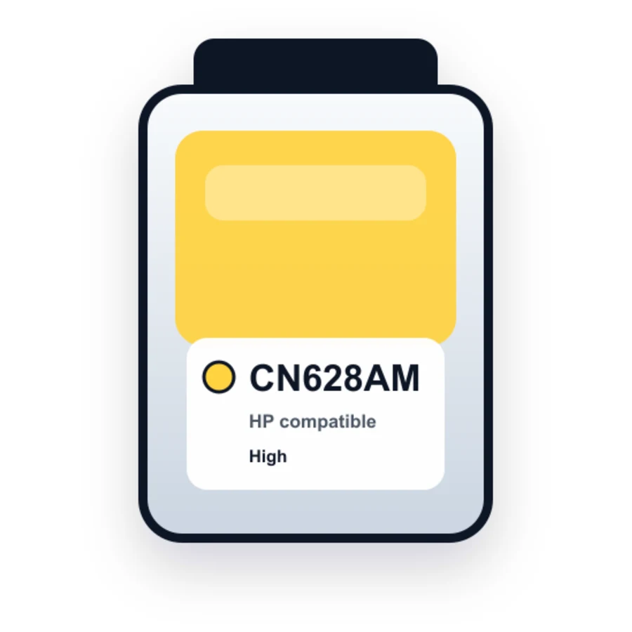 HP CN628AM Yellow compatible ink