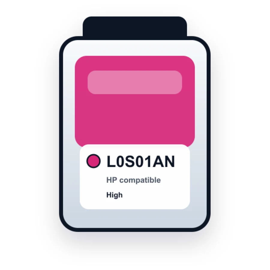 HP L0S01AN Magenta compatible ink