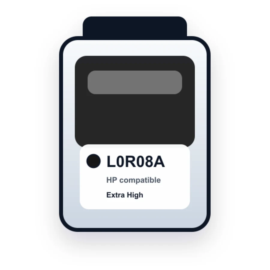 HP L0R08A Black compatible ink