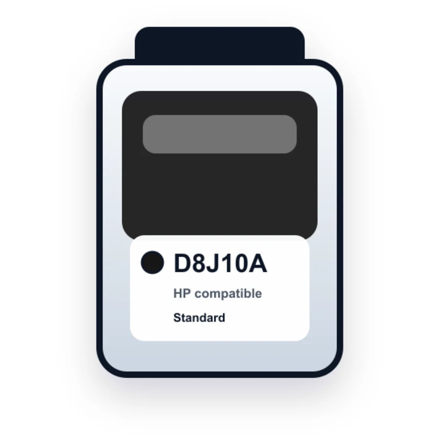 HP D8J10A Black compatible ink