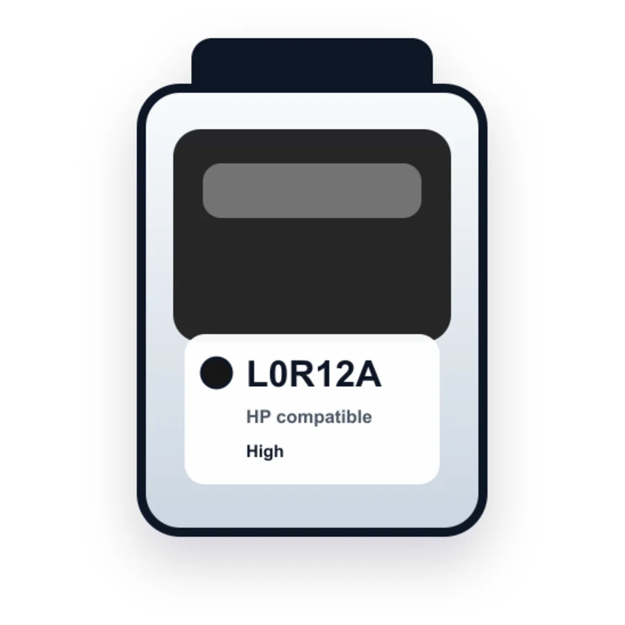HP L0R12A Black compatible ink