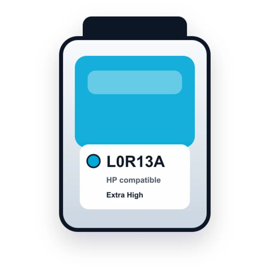 HP L0R13A Cyan compatible ink