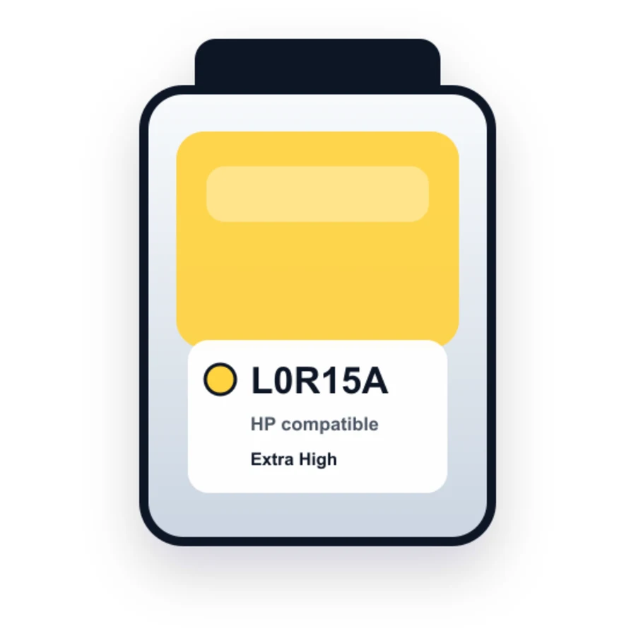 HP L0R15A Yellow compatible ink