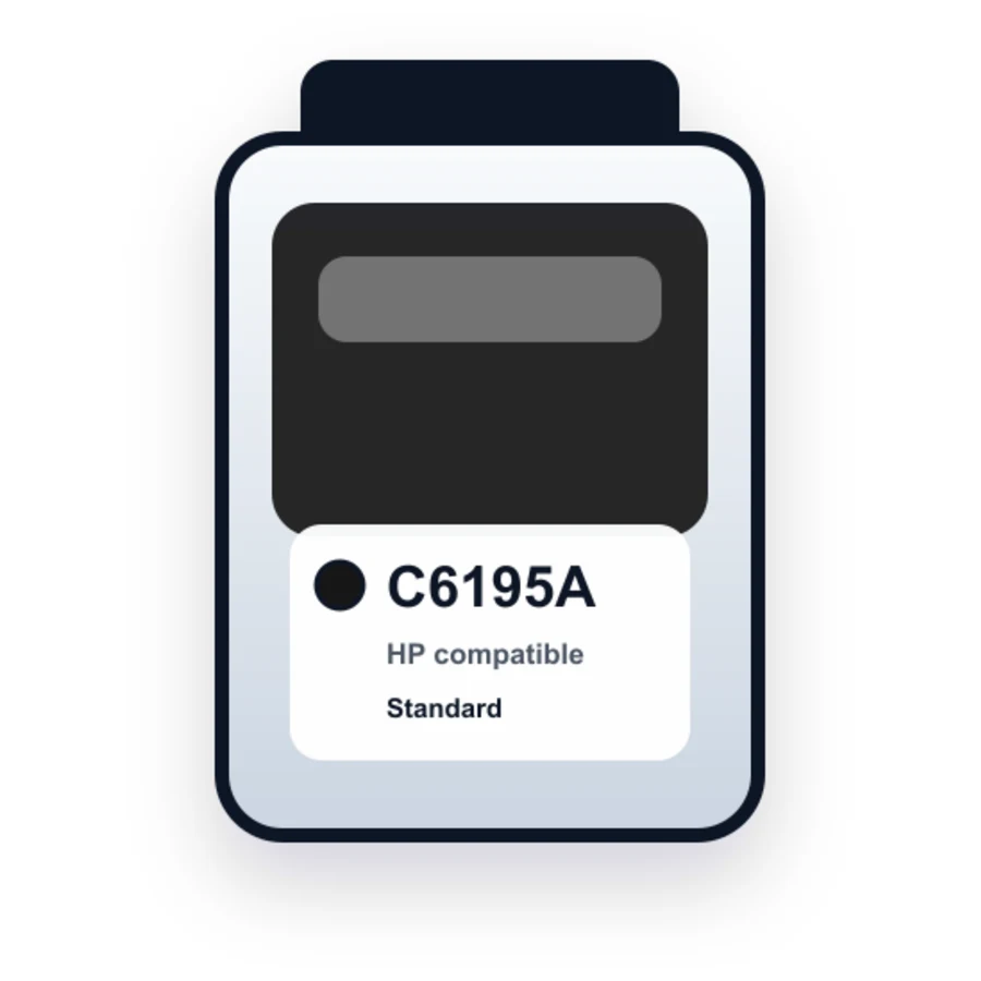 Replacement HP C6195A Ink Cartridge - Fast Dry Black compatible ink