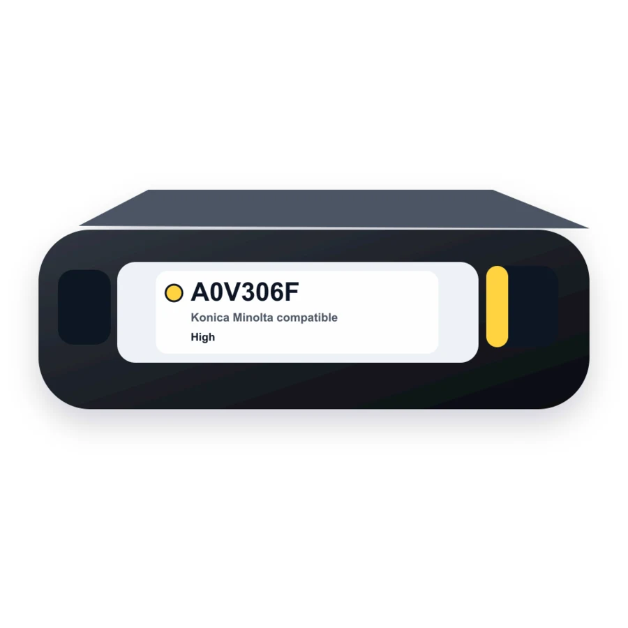 Konica Minolta A0V306F Yellow Toner Cartridge - 1600 - High Yield compatible toner