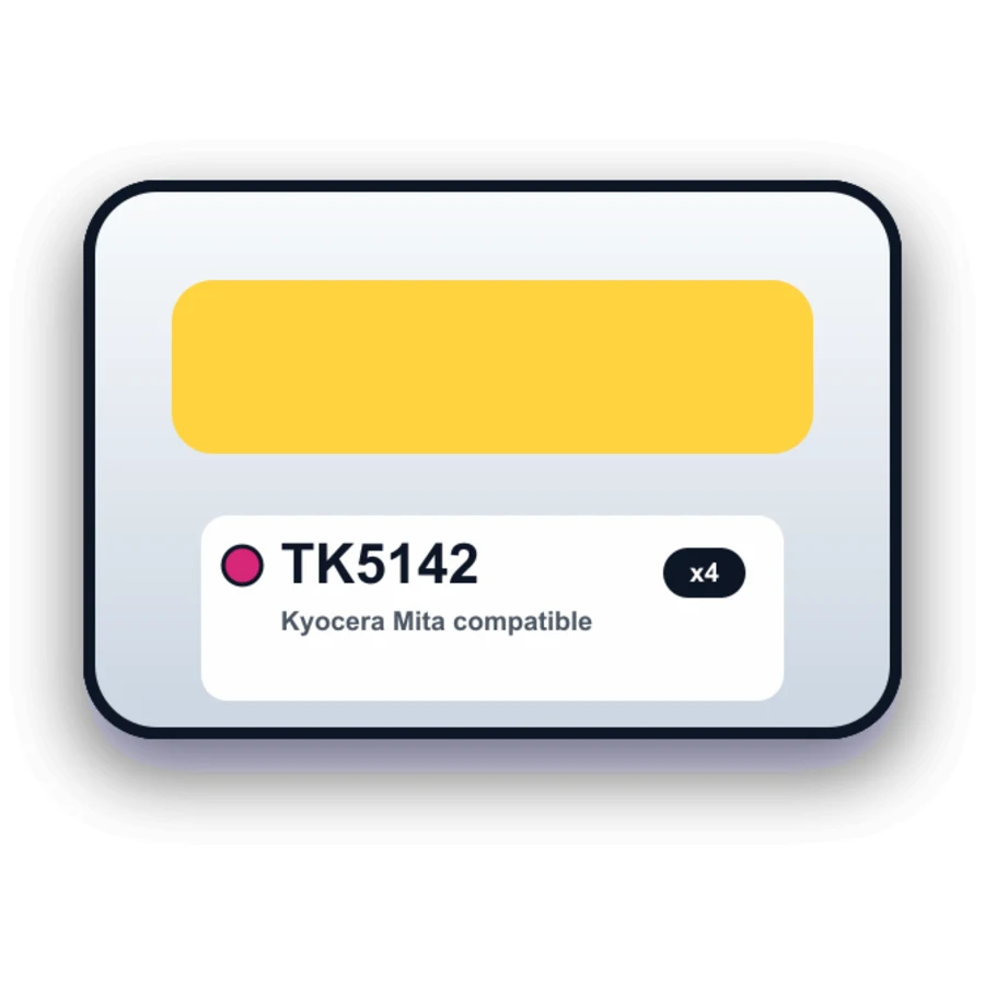 Kyocera TK-5142 Toner Cartridges Combo Pack of 4 : 1 Black, 1 Cyan, 1 Magenta, 1 Yellow compatible ink