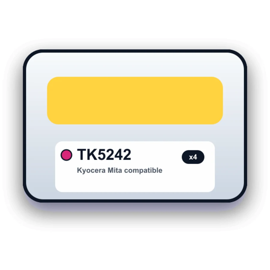 Kyocera TK-5242 Toner Cartridges Combo Pack of 4 : 1 Black, 1 Cyan, 1 Magenta, 1 Yellow compatible ink