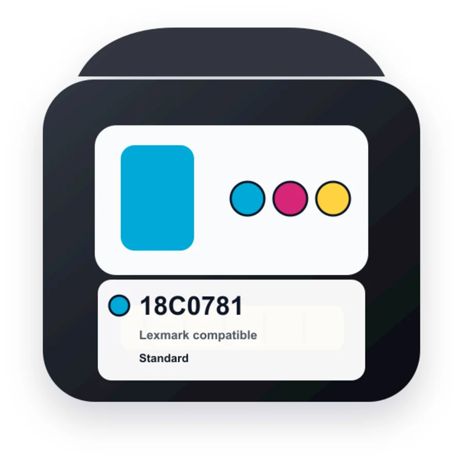 Replacement Lexmark 1 Ink Cartridge - Color - 18C0781 compatible ink