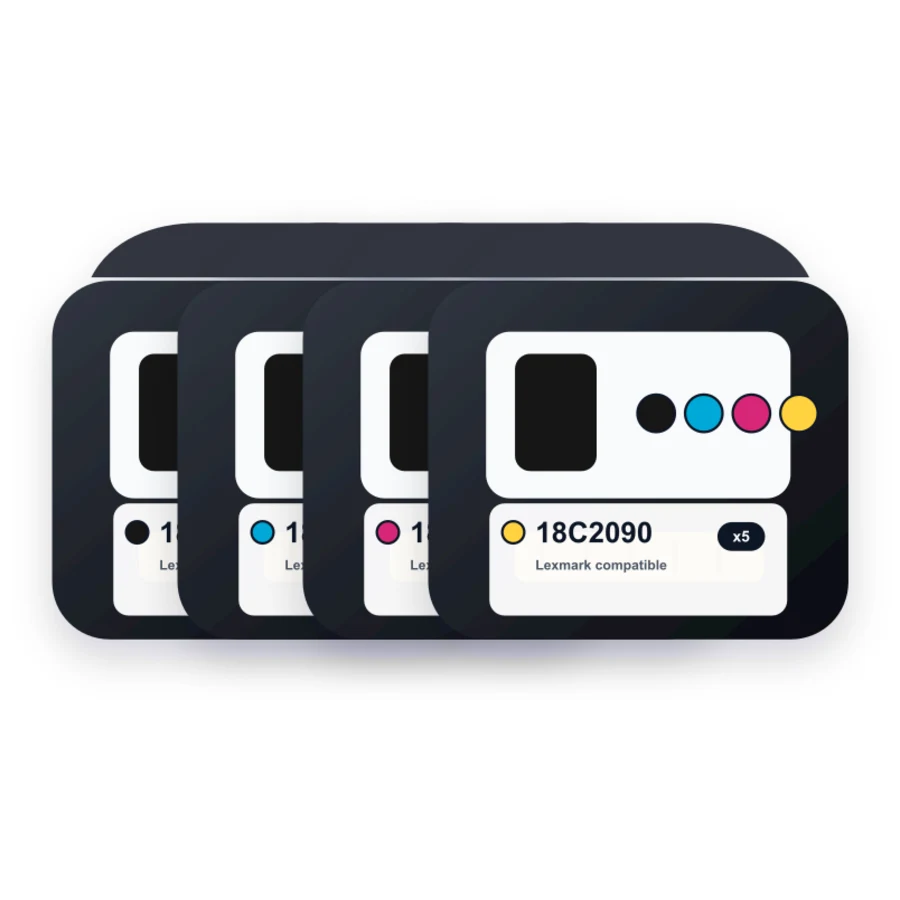 Replacement Lexmark Ink 14 & 15 Cartridges 5-Pack - 3 Lexmark 14 Black, 2 Lexmark 15 Color compatible ink