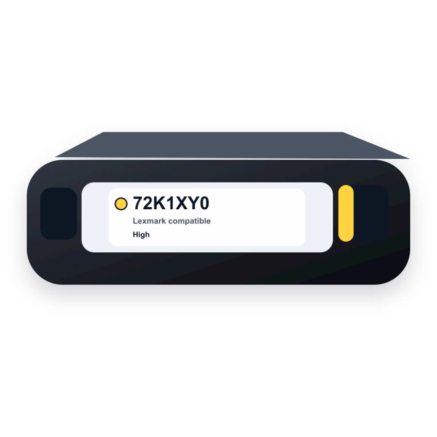 Replacement Lexmark 72K1XY0 Toner Cartridge - Yellow - High Yield compatible toner