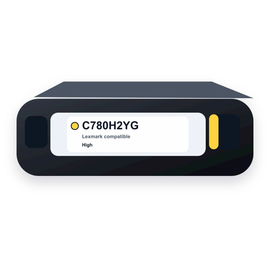 Replacement Lexmark C780H2YG Toner Cartridge - Yellow - High Yield compatible toner
