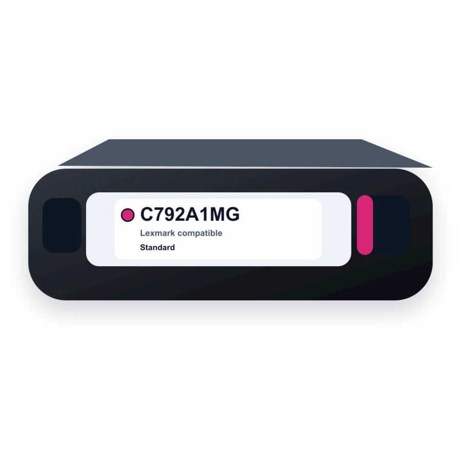 Replacement Lexmark C792A1MG Toner Cartridge - Magenta compatible toner