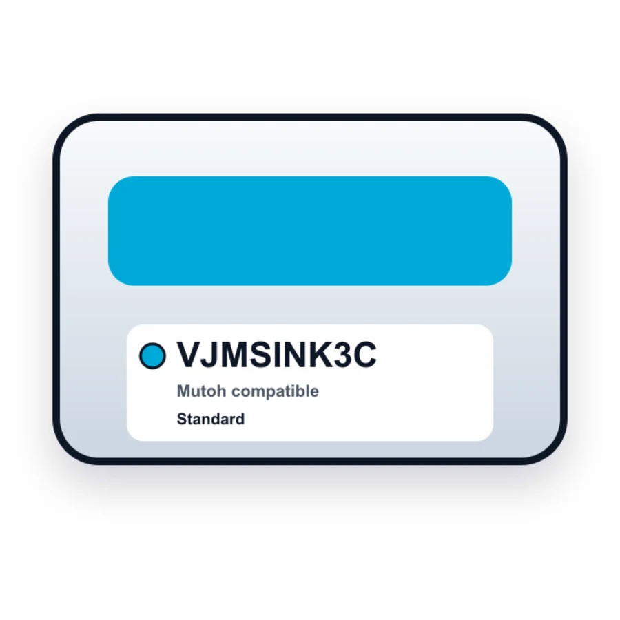 Mutoh VJ-MSINK3C Eco-Ultra Wide Format Cyan Ink Cartridge compatible ink