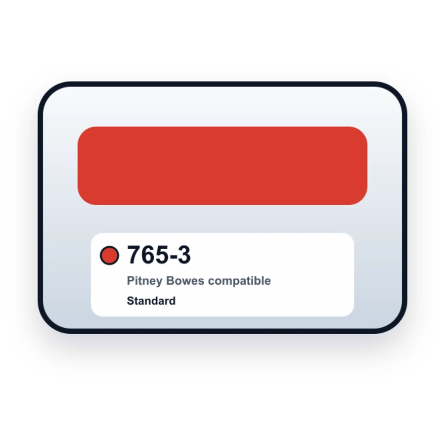 Replacement Pitney Bowes 765-3 Fluorescent Red Ink Cartridge compatible ink