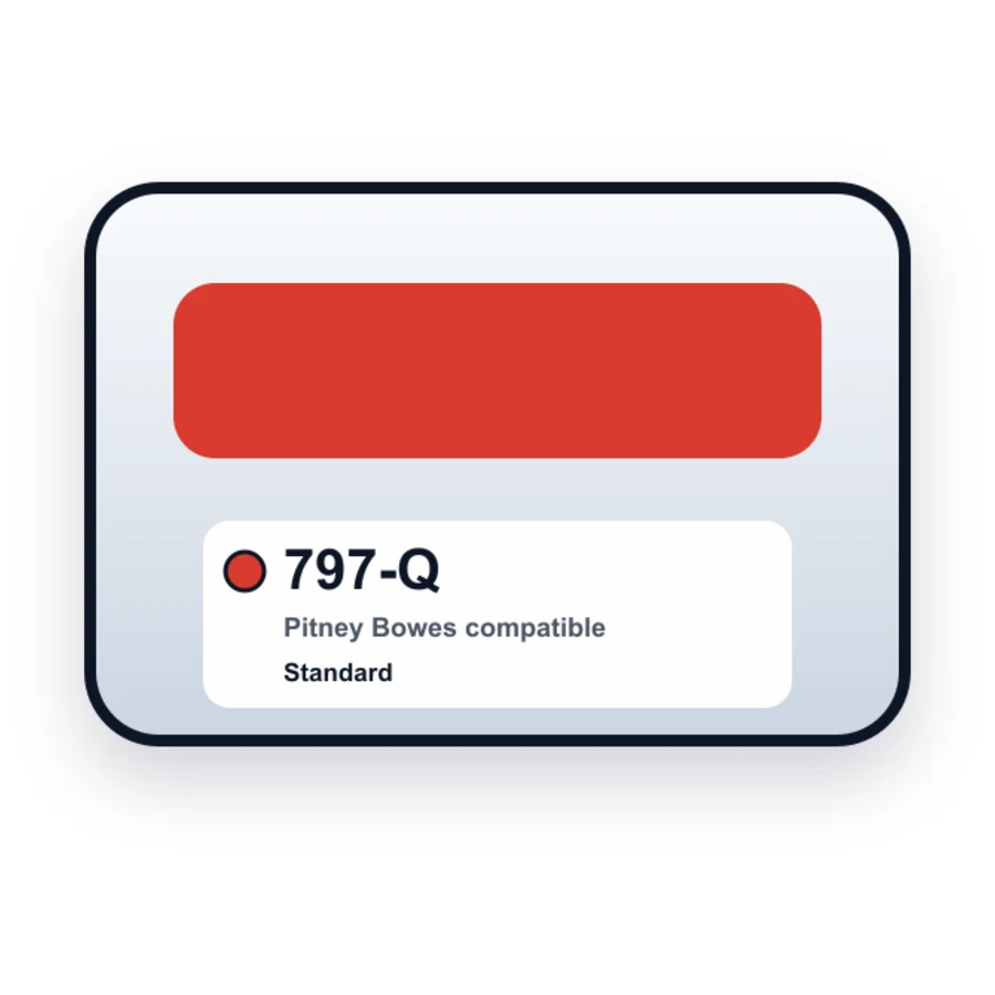 Replacement Pitney Bowes 797-Q Ink Cartridge Fluorescent Red compatible ink