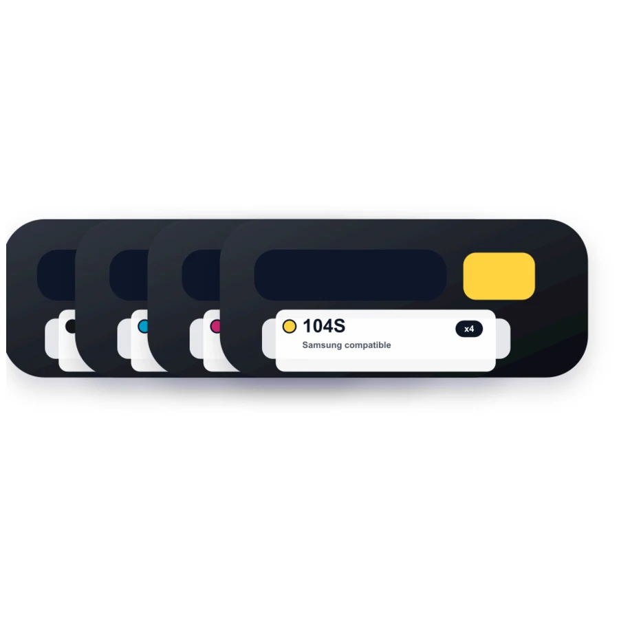 Samsung 104S Toner Cartridges 4-Pack - MLT-D104S - Black compatible toner