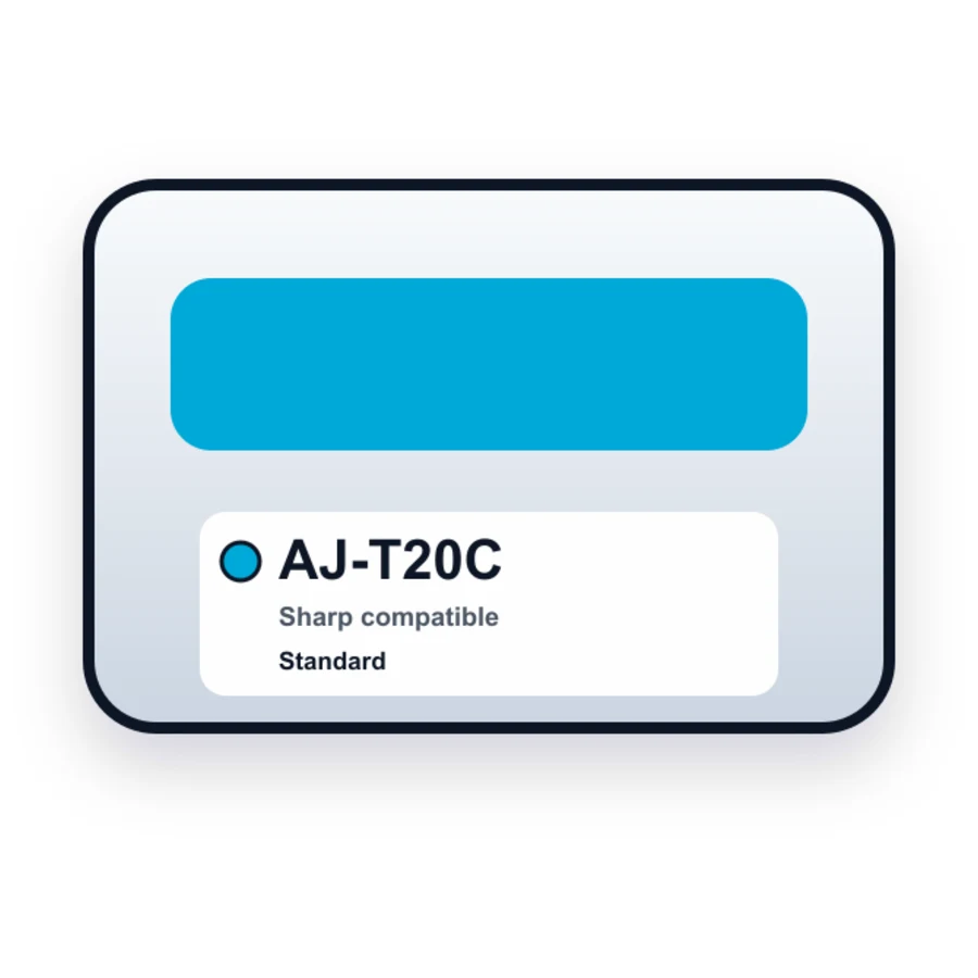Sharp Cyan AJ-T20C Ink Cartridge compatible ink